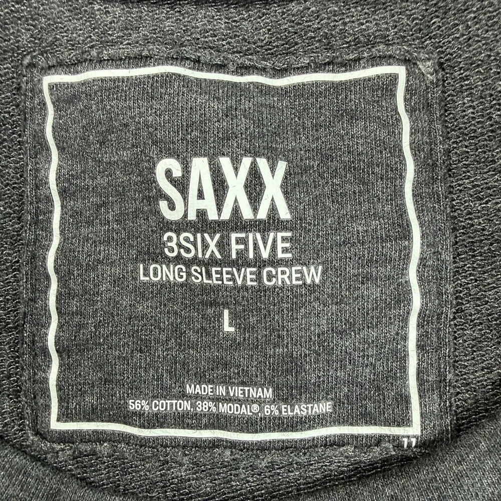 SAXX Mens 3Six Five Lightweight Sweatshirt Sz L Gray Modal‎ Blend Quiet Luxury